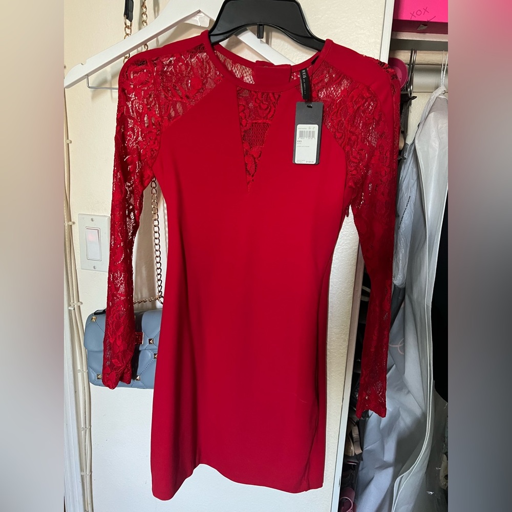 Red lace Guess dress